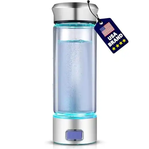 LevelUpWay - 2025 Glass Hydrogen Water Bottle Generator with SPE PEM Technology (350ml)