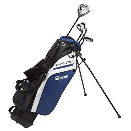 Ram Golf Junior G-Force Boys Right Hand Golf Clubs Set with Bag (Ages 4-6 (No Hybrid and SW))