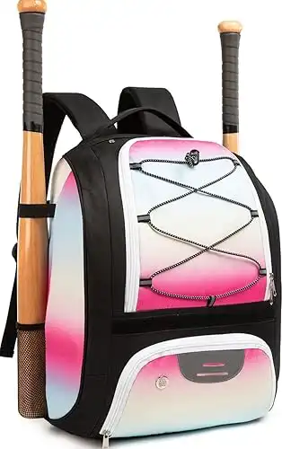 Baseball Backpack with Shoe Compartment, Baseball Bag for Baseball, T-Ball & Softball Equipment & Gear for Adults.